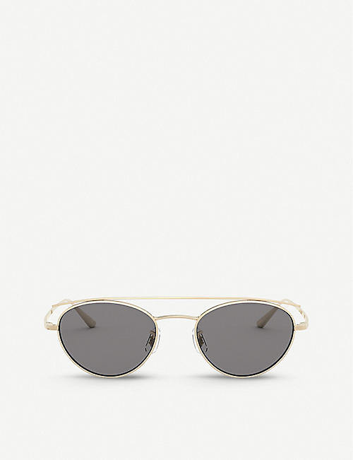OLIVER PEOPLES: OV1258ST 49 Hightree titanium oval-frame sunglasses