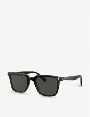 Shop Oliver Peoples Men's Black Ov5419su Lachman Sun Square Acetate Sunglasses