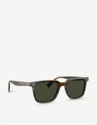 Shop Oliver Peoples Men's Brown Ov5419su Lachman Sun Acetate Glass Square-frame Sunglasses