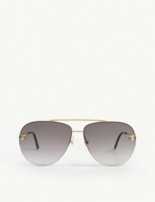 Cartier Womens Grey Aviator Sunglasses