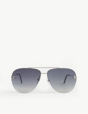 Cartier Womens Grey Aviator Sunglasses