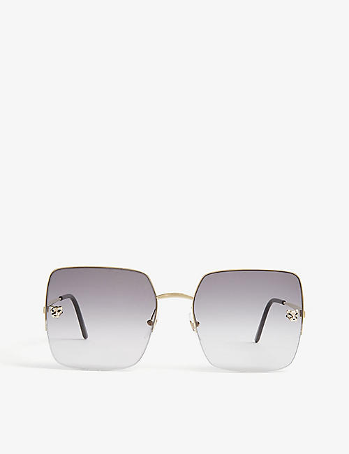 CARTIER: Panthère de Cartier square-frame sunglasses