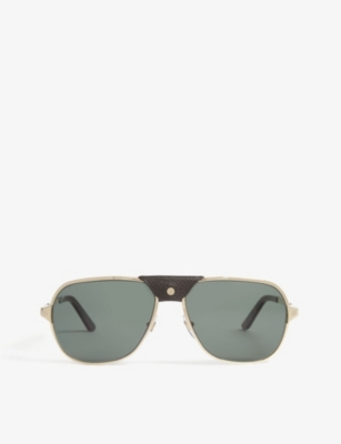 Cartier Ct0165s Sunglasses In Gold