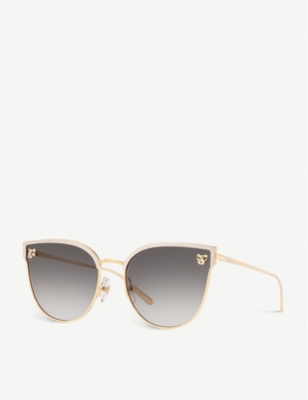Cartier Womens Gold Ct0198s Panthère De  Metal Acetate Cat Eye-frame Sunglasses In Gold