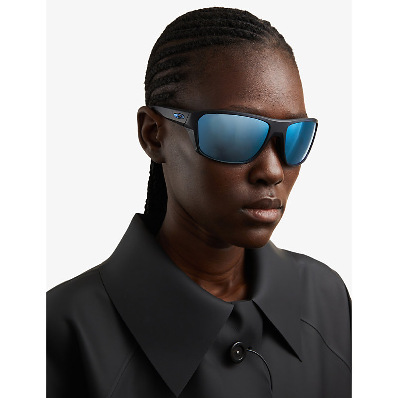 Shop Oakley Women's Black Oo9416 64 Split Shot Square-frame Acetate Sunglasses