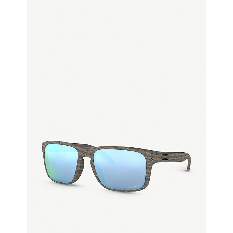 Shop Oakley Men's Brown Oo9102-55 Holbrook Woodgrain And Prizm™ Square-frame Sunglasses