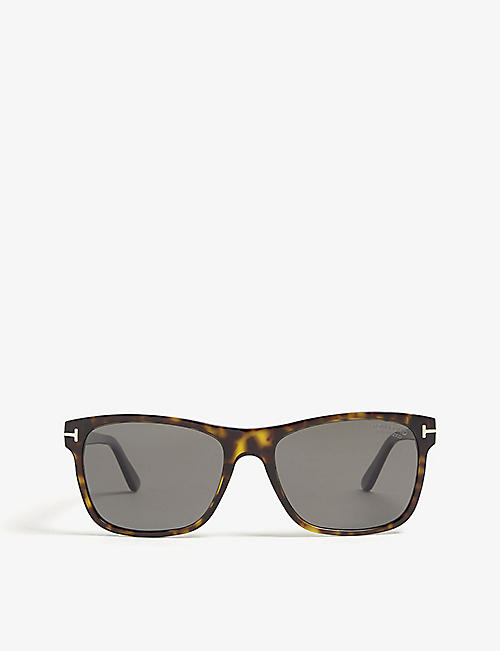 TOM FORD: Giulio tortoiseshell rectangle-frame sunglasses
