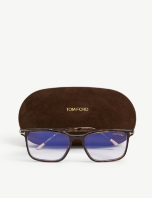 Tom Ford Ft5607 Rectangle-frame Optical Glasses In Brown