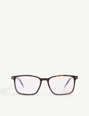 Tom Ford Ft5607 Rectangle-frame Optical Glasses In Brown