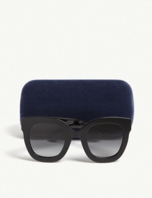 Gucci Gg0208 Oval-frame Sunglasses In Black