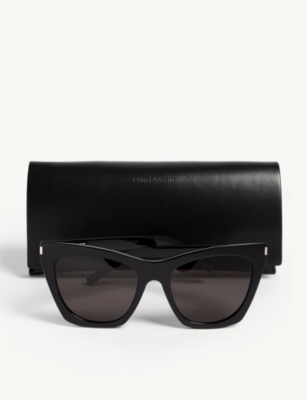 Saint Laurent Womens Black Sl214 Kate Cat-eye-frame Sunglasses In Black