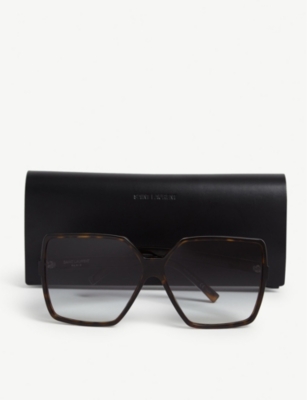 SAINT LAURENT: Betty Havana square-frame sunglasses