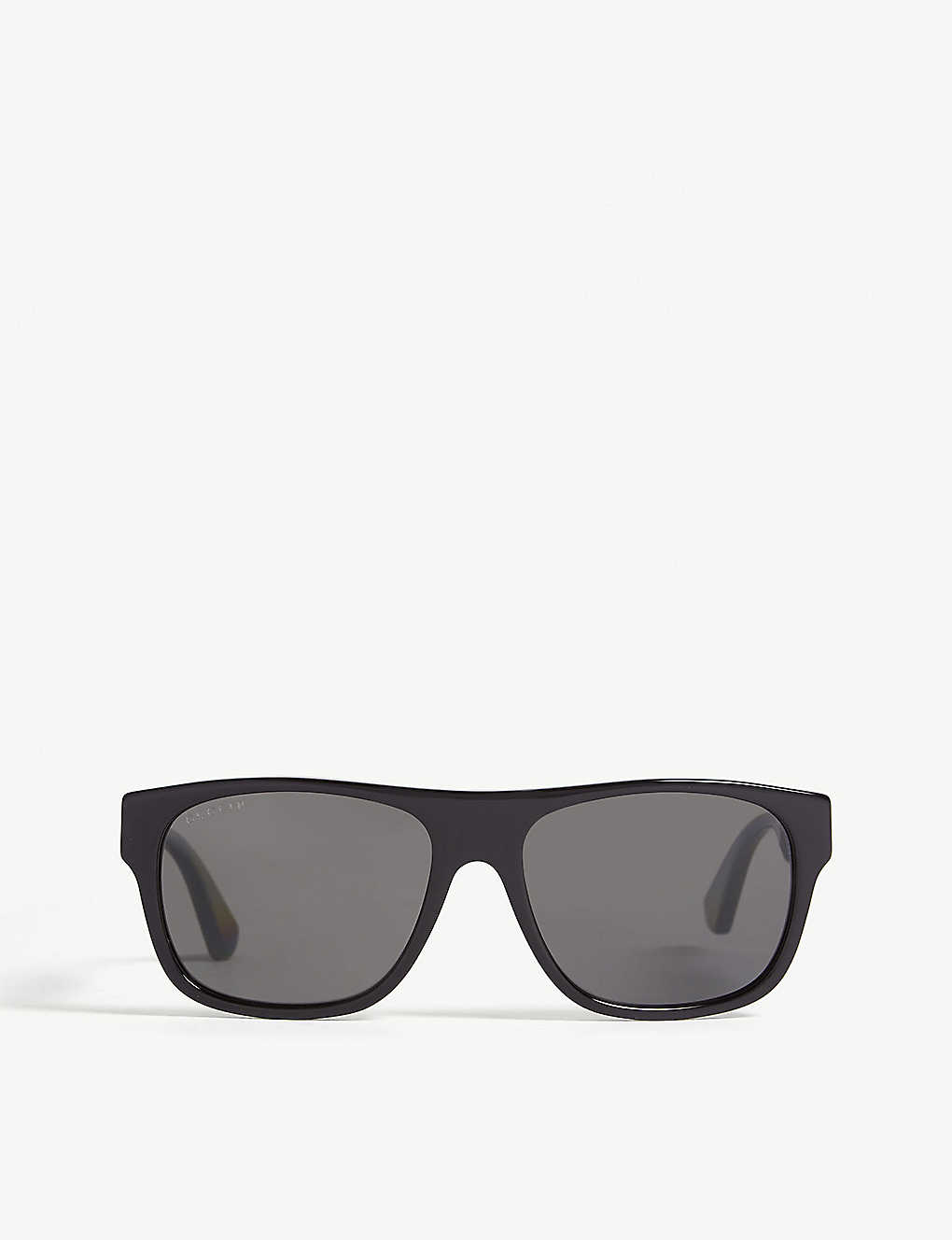 Shop Gucci Women's Black Gg0341s Rectangle-frame Sunglasses
