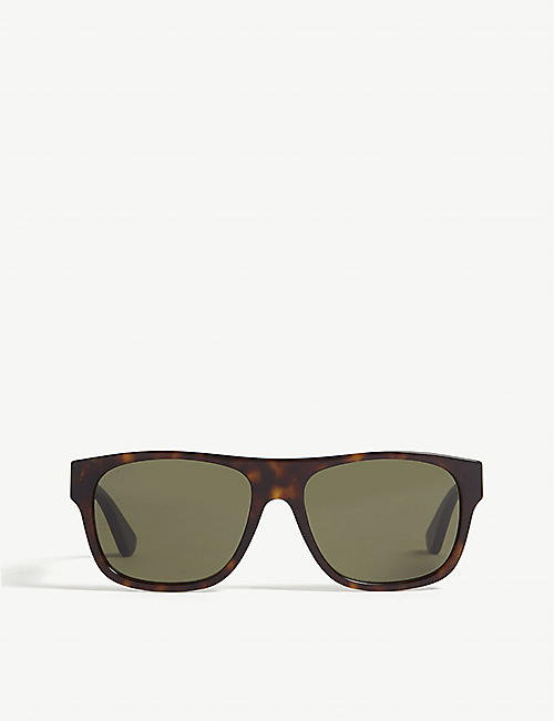 GUCCI: Havana Gg0341s rectangle-frame sunglasses