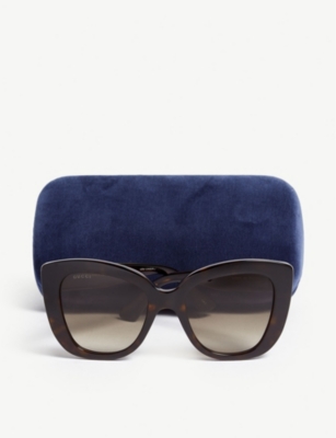 Shop Gucci Women's Brown Havana Gg0327s Cat-eye Frame Sunglasses