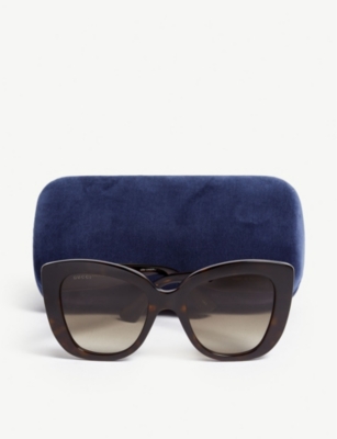Gucci Womens Havana Gg0327s Cat-eye Frame Sunglasses Brown In Brown