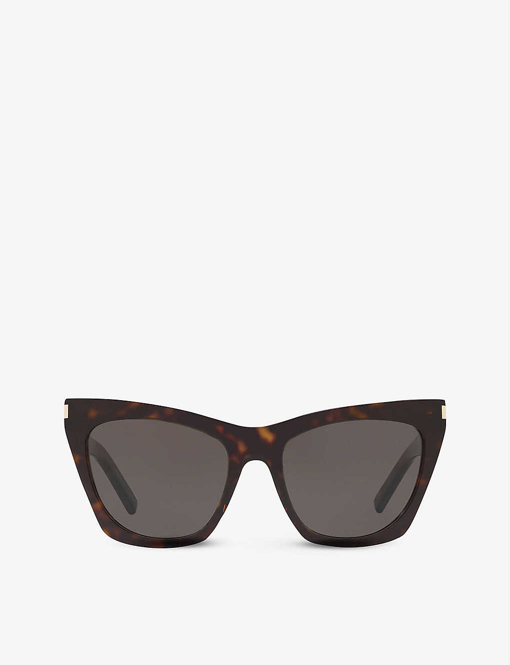 Shop Saint Laurent Women's Brown Sl214 Kate Cat-eye-frame Acetate Sunglasses