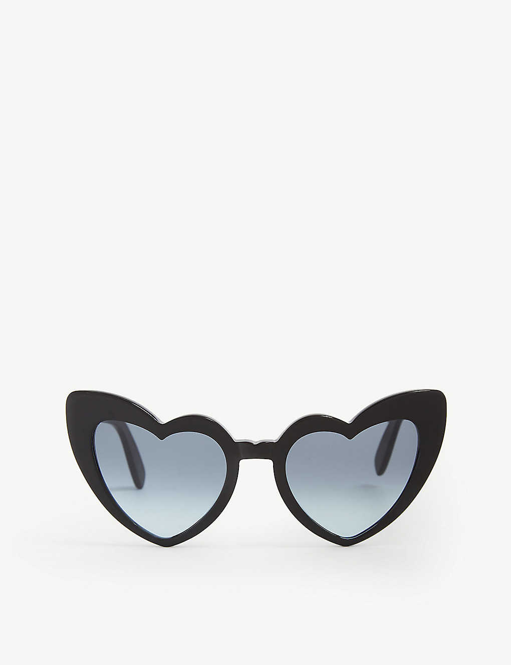 Shop Saint Laurent Women's Black Lou Lou Heart Shaped Sunglasses