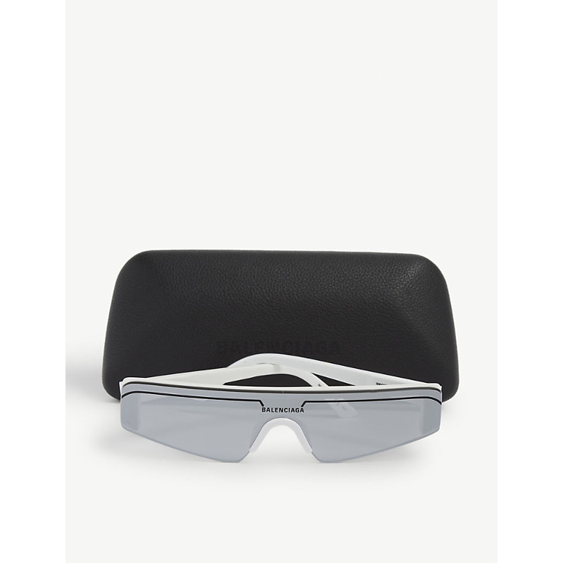 Shop Balenciaga Women's White Bb0003s Rectangle-frame Sunglasses