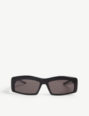 BALENCIAGA: Hybrid Rectangle acetate sunglasses