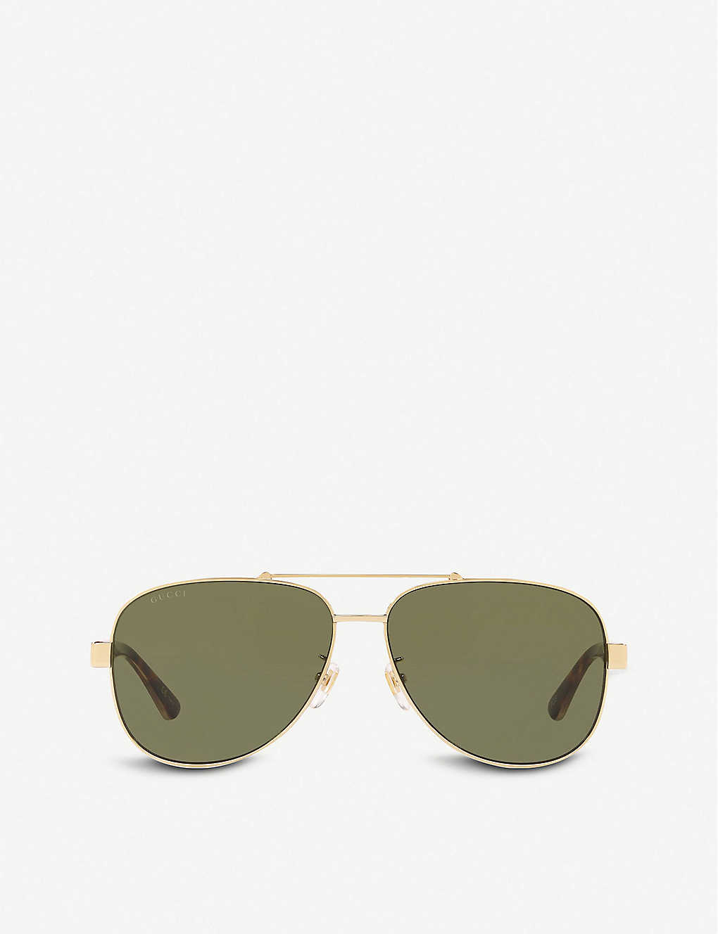 Gucci Gg0528s 63 Metal And Acetate Aviator Sunglasses In Gold