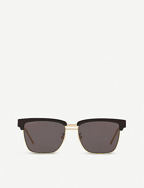 GUCCI: GG0603S 56 acetate rectangular acetate sunglasses