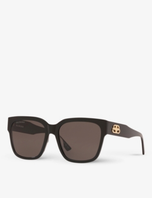 Shop Balenciaga Women's Black Bb0056s Square-frame Sunglasses