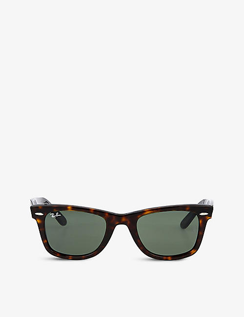 RAY-BAN: Tortoiseshell thick frame wayfarer sunglasses RB2140