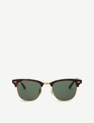 RAY-BAN: Tortoise shell clubmaster sunglasses RB3016 49