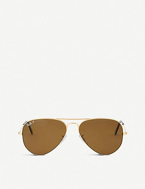 RAY-BAN: Original aviator metal-frame sunglasses with brown lenses RB3025 58