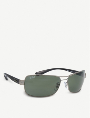 RAY-BAN - Gunmetal rectangle sunglasses 