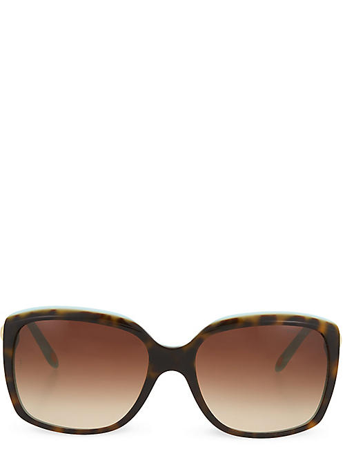 TIFFANY & CO: Tortoise shell square sunglasses