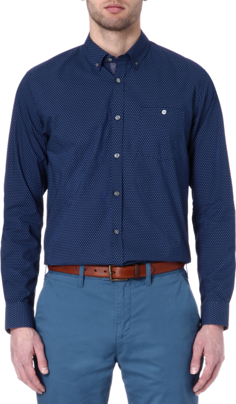 TED BAKER   Buzzin micro square printed shirt