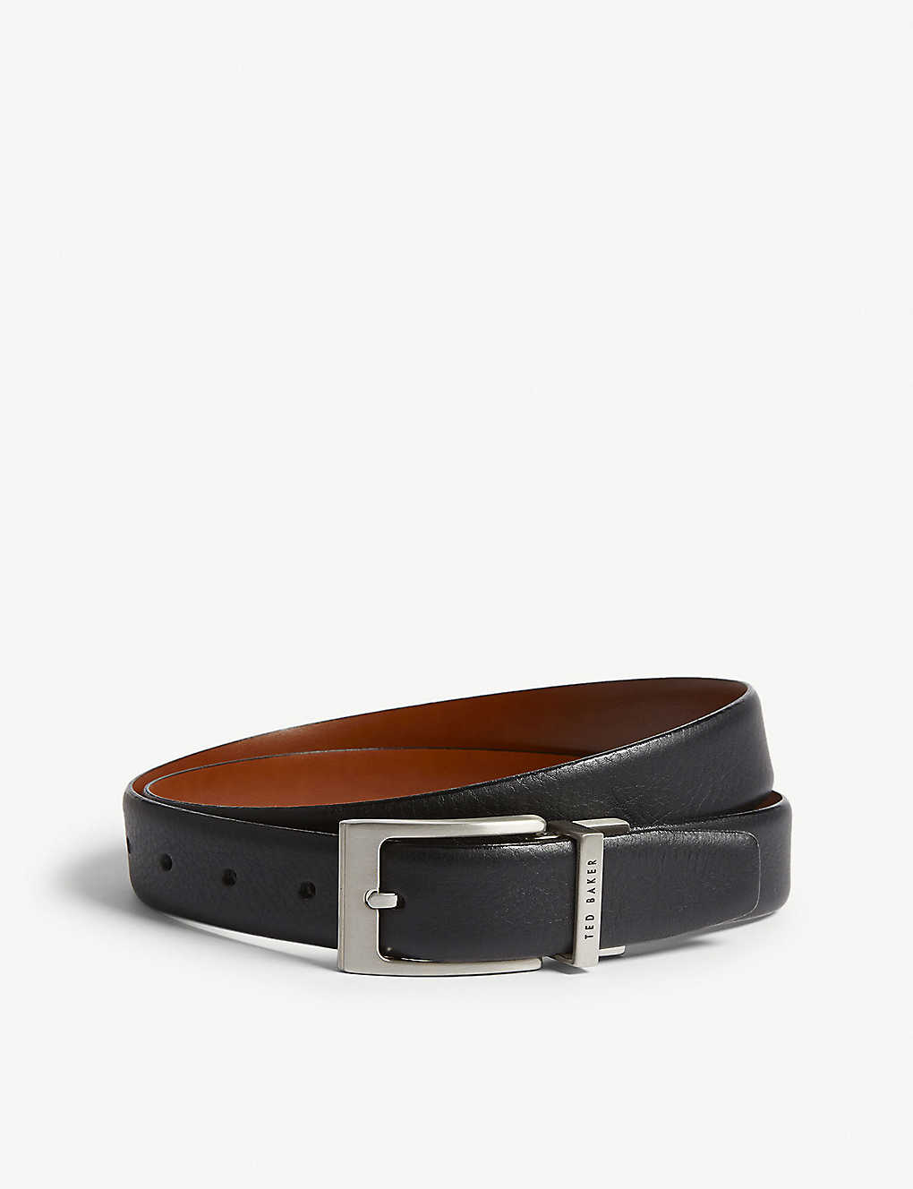 Shop Ted Baker Karmer Reversible Leather Belt In Black