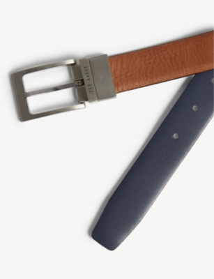 Shop Ted Baker Mens Tan Karmer Reversible Leather Belt
