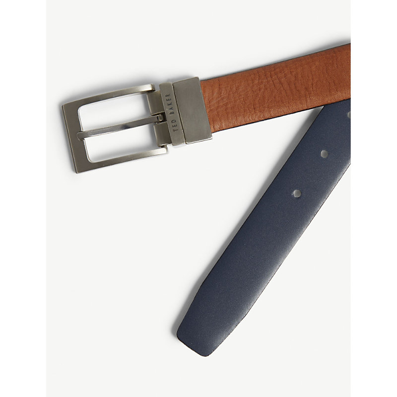 Shop Ted Baker Men's Tan Karmer Reversible Leather Belt