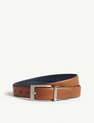 Ted Baker Karmer Reversible Leather Belt In Tan