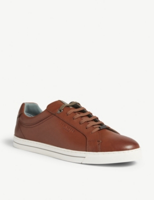 ted baker thawne burnished leather trainers
