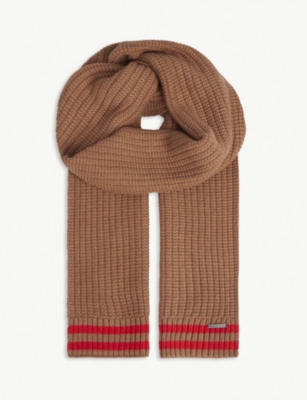TED BAKER COTTON AND WOOL KNITTED SCARF