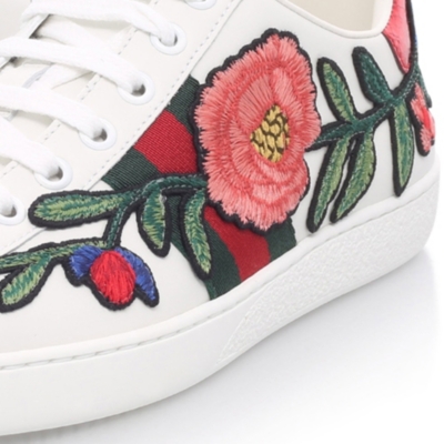 floral embroidered trainers