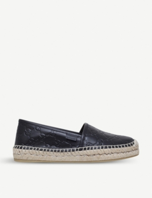 GUCCI - Signature leather espadrilles 