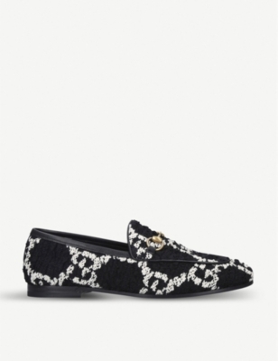 gucci tweed loafers