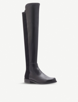 Shop Stuart Weitzman Women's Black 5050 Over-the-knee Leather Boots