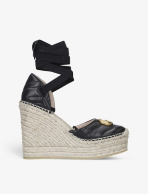 Gucci palmyra ankle tie espadrille wedge new arrivals