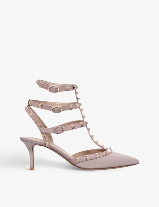 So noir patent-leather heeled sandals