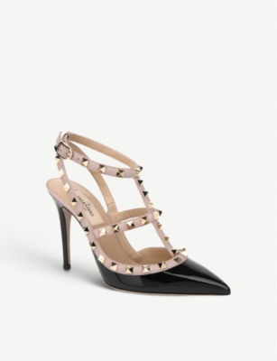 VALENTINO GARAVANI So Noir rockstud 100 leather courts