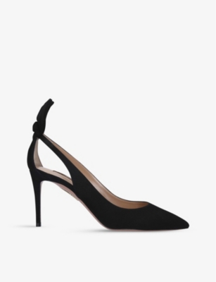 AQUAZZURA: Bow Tie suede heeled pumps