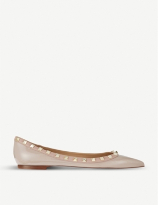 VALENTINO GARAVANI Rockstud patent leather flats Selfridges