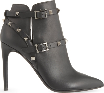 VALENTINO   Rockstud 100 leather ankle boots