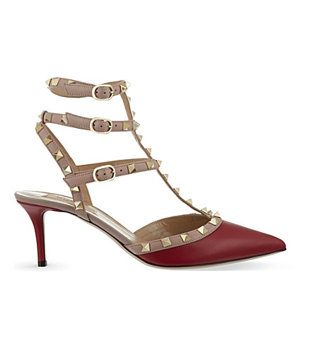 VALENTINO - Rockstud 65 leather heeled courts | Selfridges.com